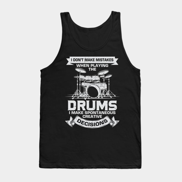 Funny Drums Music Percussionist Drummer Gift Tank Top by Dolde08